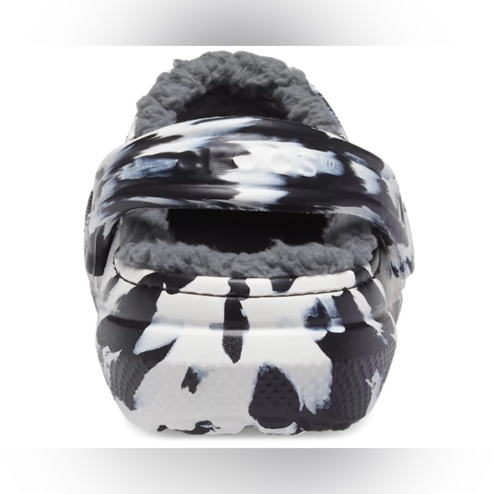 CROC CLASSIC LINED MARBLED CLOG White/Black - Picture 6 of 6